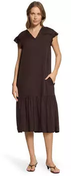 Cartoon Druckkleid mit Flügelärmeln (40547800) dunkelbraun