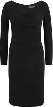 Vera Mont Figurbetontes Langarmkleid mit V-Ausschnitt (0235/4835) schwarz