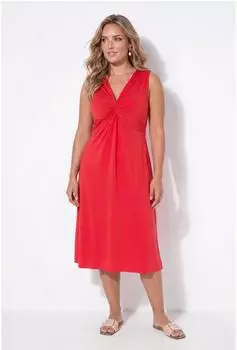 Angel of Style Maxikleid A-Linie Jersey gesmokte Büste (842910) neonrot