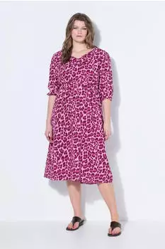 Studio Untold Midi Dress A-Line Camouflage 3/4 Ärmel (848734) rosé