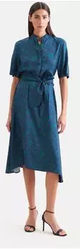 Seidensticker Summer Dress 1/2 Round Neck Print dunkelblau