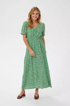 Cream CRTiah Kleid mit V-Ausschnitt und Rüschen, Normale Passform (52320717) bright green small flowers