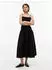 Tommy Hilfiger Midi Kleid mit Flatterärmeln und rundem Ausschnitt Scuba Crepe mit Gürtel (DW0DW23488) schwarz