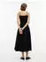 Tommy Hilfiger Midi Kleid mit Flatterärmeln und rundem Ausschnitt Scuba Crepe mit Gürtel (DW0DW23488) schwarz