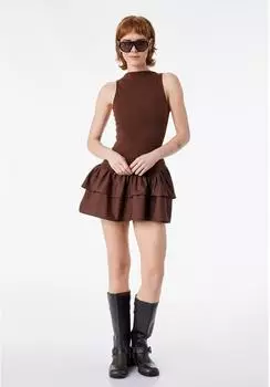 Koton Swimdress Without Detail Layered Mini Dress braun