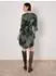 Apricot Blurred Spot Shirt Mini Dress mit Rüschen grün
