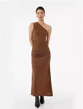 Koton Ärmelloses figurbetontes Maxikleid braun