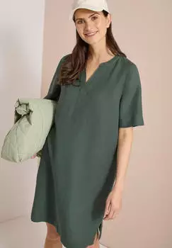 Cecil Blusenkleid knielang aus Leinenmix (CCB14475017325XS) oliv