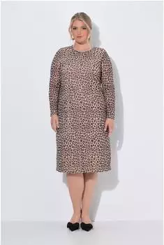 Mia Moda Mesh Dress Slim Fit Leopard Print (855255) leo muster