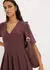 bonprix Cotton Jersey Dress Midi Length Loose Fit (91435195) lila
