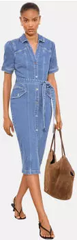Lipsy Midikleid mit kurzen Ärmeln blue denim