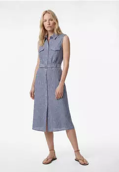 Koton Ärmelloses Midi-Kleid mit Anschluss-Detail A-Linie blaumeliert