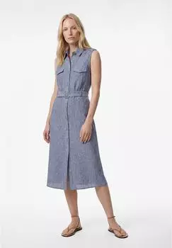 Koton Ärmelloses Midi-Kleid Mit Gürtel blaumeliert