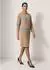 Madeleine Midi Dress H-Line mit Hahnentritt Stehkragen (60651803800380) beige/wollweiß/marine