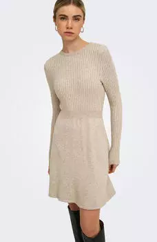 Only Onlfia Ls Cable Dress Knt Noos (15306551) weathered teak detail:melange/beigemeliert