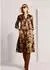 Madeleine Midi Dress Schluppenkleid mit Blütenprint macchiato/dunkelblau/cognac