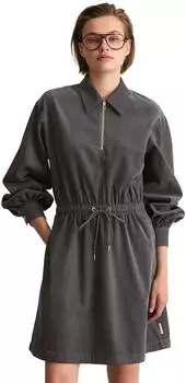 Marc O'Polo Blusenkleid mit gerafftem Rock (303104121111) grau