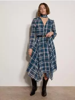 Apricot Wadenlanges Crêpekleid Midikleid (X9CCP) blaugrün