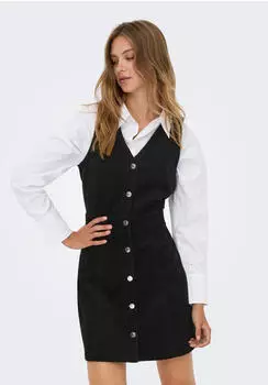 Only ONLMOXIE S/L BUT CORD DRESS Cordkleid Regular Fit (95217452) schwarz