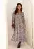 Lascana Maxi Dress with Leaf Print schwarz/creme