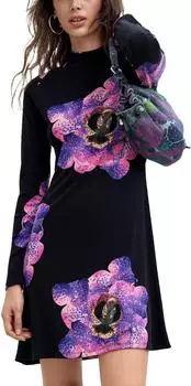 Desigual Berlina Mini Plisseekleid (26WWVK03) schwarz