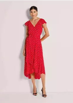 Madeleine Chiffonkleid mit Schlangenmuster (94390159) rot/wei&szlig;