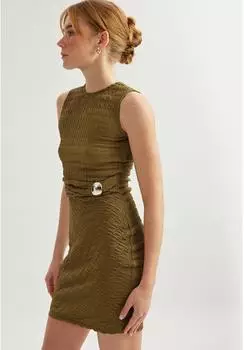 Koton Ärmelloses Bodycon Mini-Kleid oliv