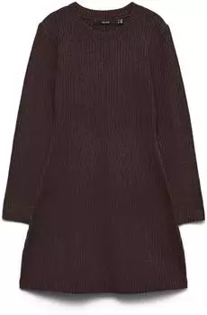Vero Moda VMJOSANNA LS Short Dress NOOS Mixed Material Regular Fit (10341816) chocolate torte