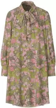 Joop! Danja Blusenkleid mit Schluppe gr&uuml;n/rosa gemustert