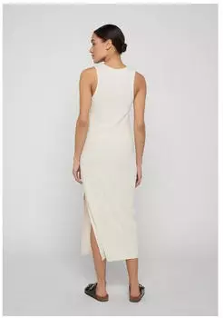 Urban Classics Ladies Midi Rib Knit Crossed Back Dress (TB8276) beige
