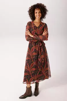Aniston Kleid mit V-Ausschnitt (85294611) schwarz/rot/orange/braun/gr&uuml;n/gelb