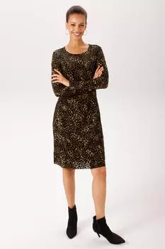 Aniston Kleid mit V-Ausschnitt (11267644) schwarz/braun/beige
