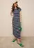 Tamaris Ibiza Woven Dress Long Sleeve (23368412) marine/creme gestreift