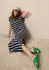 Tamaris Ibiza Woven Dress Long Sleeve (23368412) marine/creme gestreift