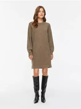 Vila VINIKOLINA O-NECK L/S KNIT DRESS NOOS Strickkleid Regular Fit (14118778) falcon detail:melange
