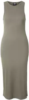 Urban Classics Ladies Long Racerback Rib Dress (TB8276) pale olive