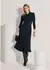 Madeleine Strickkleid mit Plissee & Taillenband (60596603600360) marine