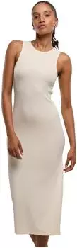 Urban Classics Ladies Glitter Longsleeve Dress (TB8276) white sand
