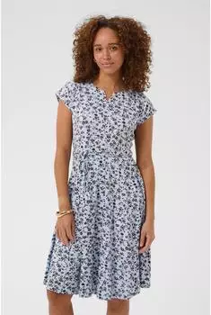 Kaffe KAbella Midi Dress (58165558) blue fog w. coffee bean flower