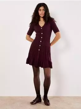 Apricot Minikleid Strickkleid burgund