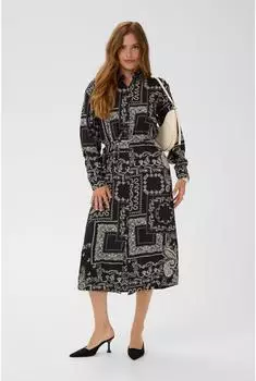 Kaffe KAgardenia Midi Kleid (10512128) schwarz/turtledove scarf print