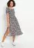 bonprix Midi dress with smocking detail, flared fit (91783995) dunkelblau geblümt