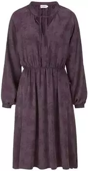 hessnatur Gerafftes Knielang Kleid aus TENCEL™ Lyocell und LENZING™ ECOVERO™ Viskose (582026040) dunkle traube