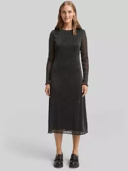 Tom Tailor Denim Midi Mesh Kleid mit Glitzer-Effekt (1048607) schwarz