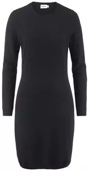 hessnatur Strickkleid Regular schwarz