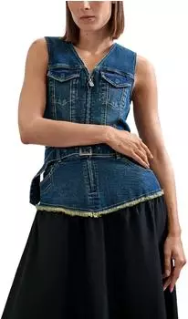 Desigual ärmelloses Jeanskleid in Blau (26WWVD035053)