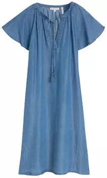 Tom Tailor 1051249 Loose Fit Kleid mit Quasten Dark Wash (1051249) blue denim dark wash