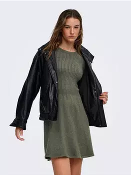 Only ONLFIA LS FIT FLARE ONEC DRESS CS KNT Strickkleid Regular Fit (45140013) kambaba detail:melange
