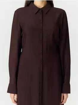 Y.A.S YASSAFERA LS Long Shirt Dress Regular Fit (26041919) coffee bean