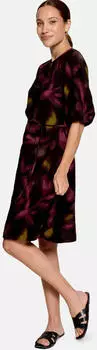 Zero Druckkleid mit Bindeg&uuml;rtel (21021857) schwarz/dunkelrot